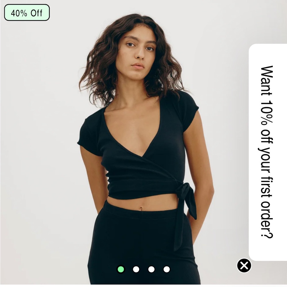 Organic Basics Core Rib Wrap Crop Top
